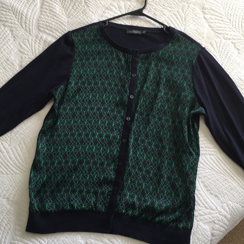 Navy/green cardigan
